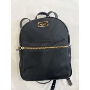 Kate‎ Spade Wilson Road Small Bradley Backpack Black Nylon Gold Leather Straps